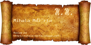 Mihala Márta névjegykártya