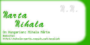 marta mihala business card