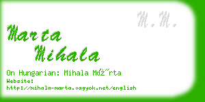 marta mihala business card